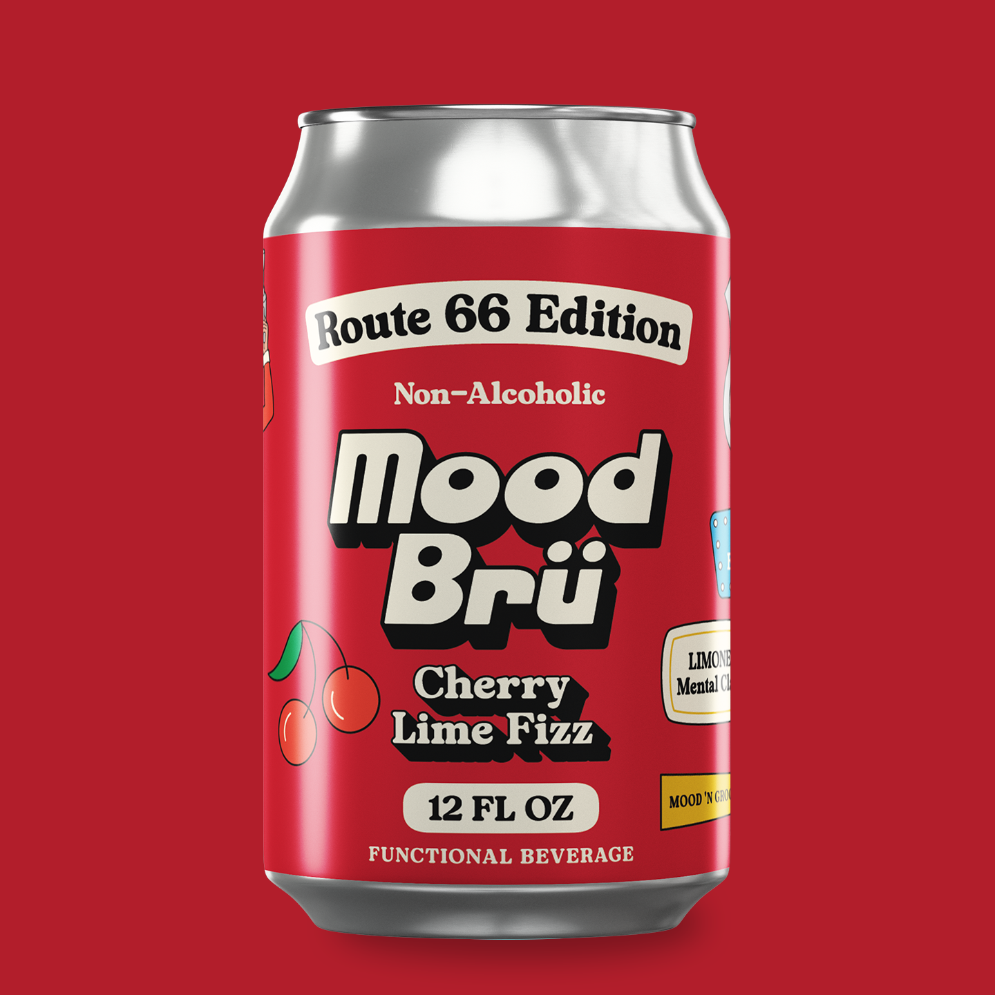 Cherry Lime Fizz Non-Alcoholic 12 Fl. Oz. Can – Mood Brü