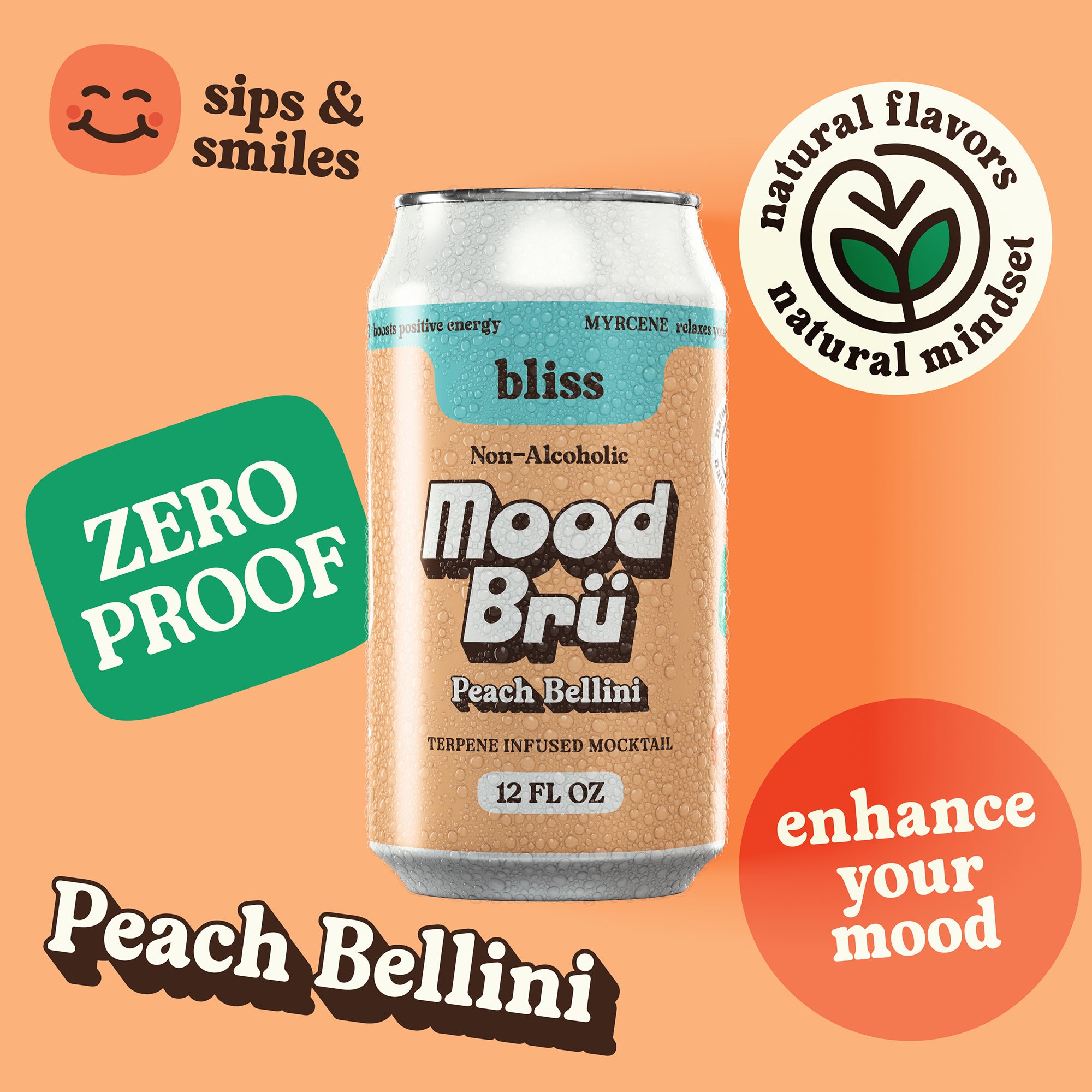 Peach Bellini Non-Alcoholic Mocktail-12 Fl. Oz. Can image 2